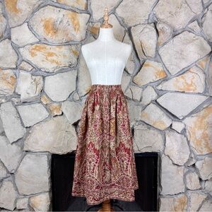 Ralph Lauren Blue Label c. 1980s Challis Skirt Arroyo Red Paisley | 6